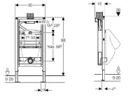 Duofix Geberit pro pisoár universal, ovládání shora, stavební výška 98 cm  111.617.00.1